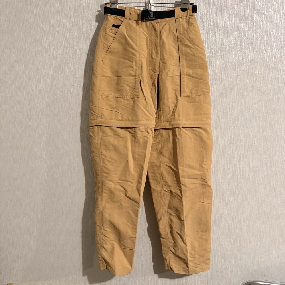 North Face Vintage Zip Off Tan Pants Tekware Gorp Hike Outdoors Belted Women S